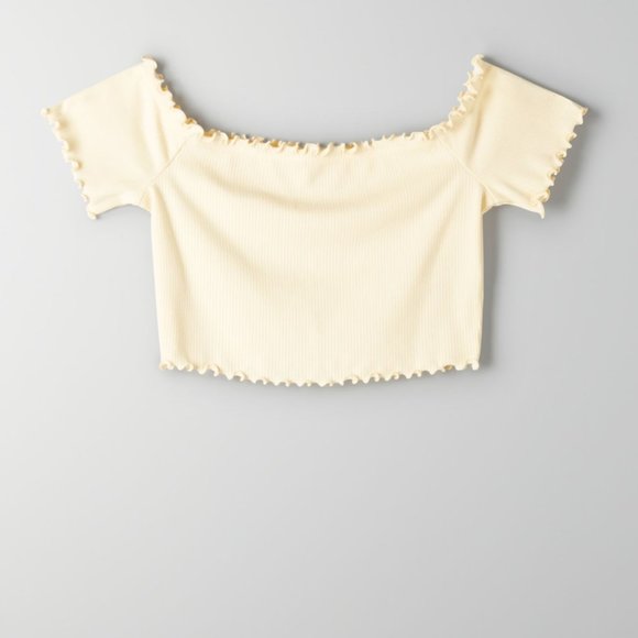 Aritzia 'Sunday Best' Off-Shoulder Crop Top - Picture 6 of 11